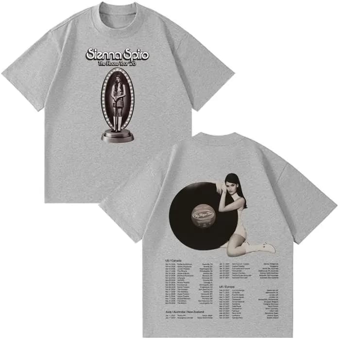 T-shirt graphique Sienna Spiro My House Tour 2026 pour hommes et femmes, T-shirt vintage tendance en coton à manches courtes, T-shirts esthétiques