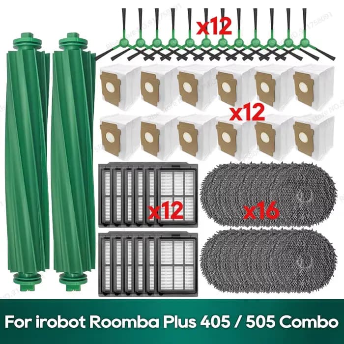 Compatible pour irobot Roomba Plus 405 / 505, pièces de rechange combinées, accessoires, sac à poussière en tissu pour vadrouille