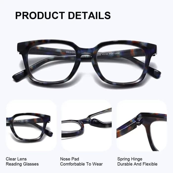 BARCUR-Lunettes de lecture carrées pour hommes et femmes, lunettes presbytes, blocage de la lumière bleue, lecteur d'ordinateur