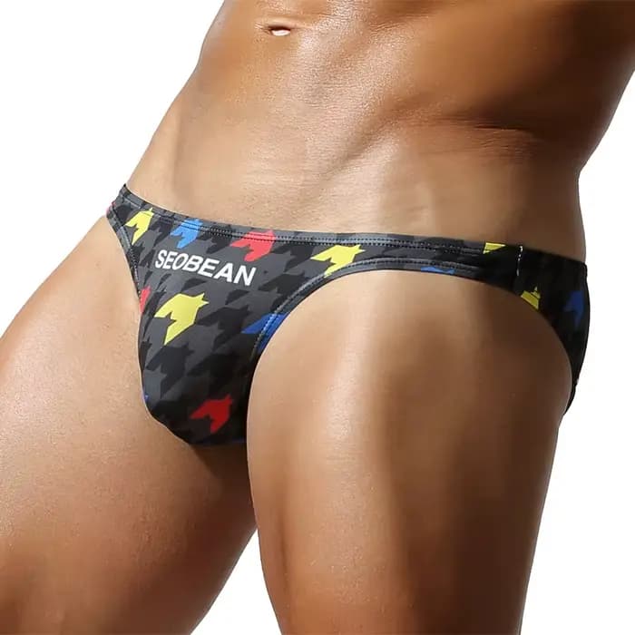 Sous-vêtements pour hommes, caleçons sexy à imprimé personnalisé, caleçons ajustés, sous-vêtements confortables, slips pour hommes SEOBEAN