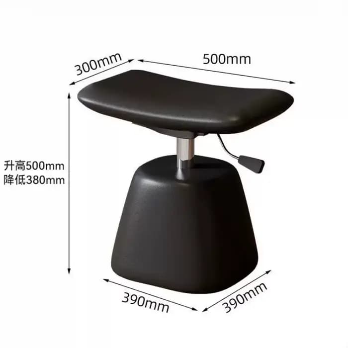 Chaise de maquillage relevable de luxe italienne pour chambre à coucher, noir et blanc, chaise de coiffeuse haut de gamme, tabouret de vanité, meuble ottoman