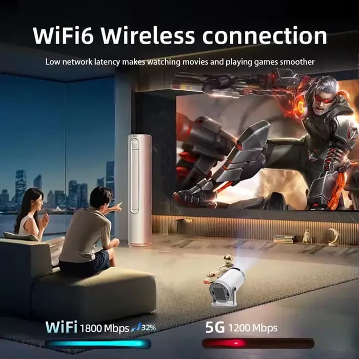 Nouveau projecteur HY300 2026 4K Android 11 Wifi6 290ANSI Allwinner H713 BT5.0 1080P 1280*720P Cinéma Extérieur Portable 