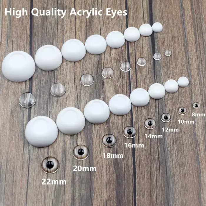 BJD Butter Eyes for Toy Accessrespiration, Haute qualité, Acrylique, DIY, 1/3, 1/6, 1/8, 8mm, 10mm, 12mm, 14mm, 16mm, 18mm, 20mm, 22mm, 4 paires