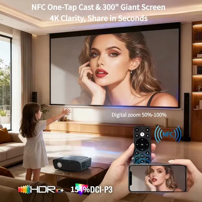 Vidéoprojecteur 4K UHD 4000 ANSI officiel Netflix Google TV