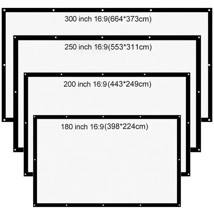 Écran de projection surdimensionné 180 200 250 300 pouces pour projecteurs BenQ Optoma Samsung