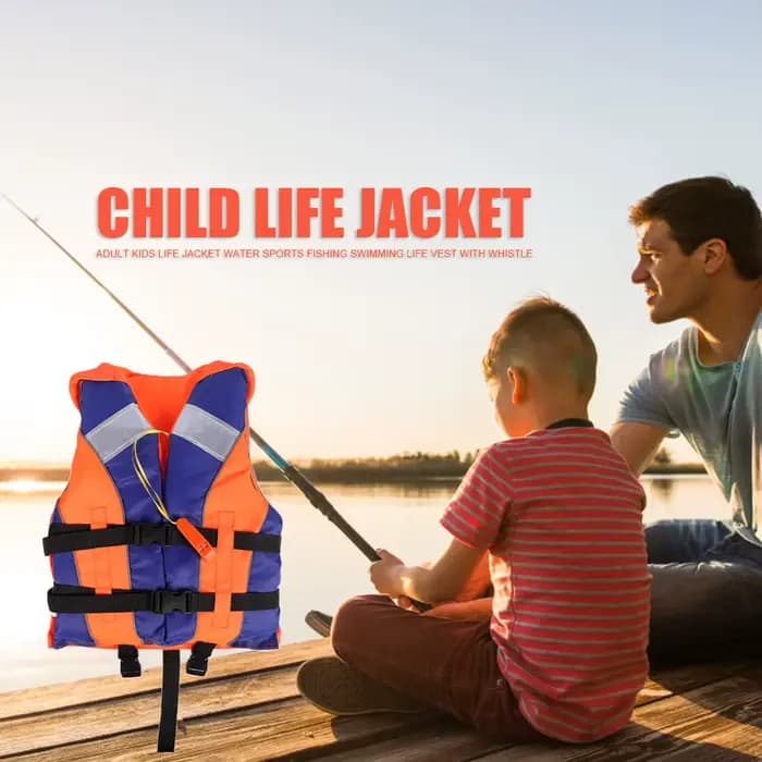 Gilet de sauvetage pour enfants, maillot de bain, vestes d'aide à la natation, accessoires de piscine avec bandes réfléchissantes de sifflet