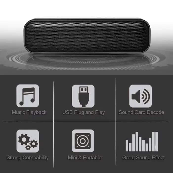 5008 barre de son alimentée par USB haut-parleur de bureau boîte de son d'ordinateur filaire pour TV ordinateur