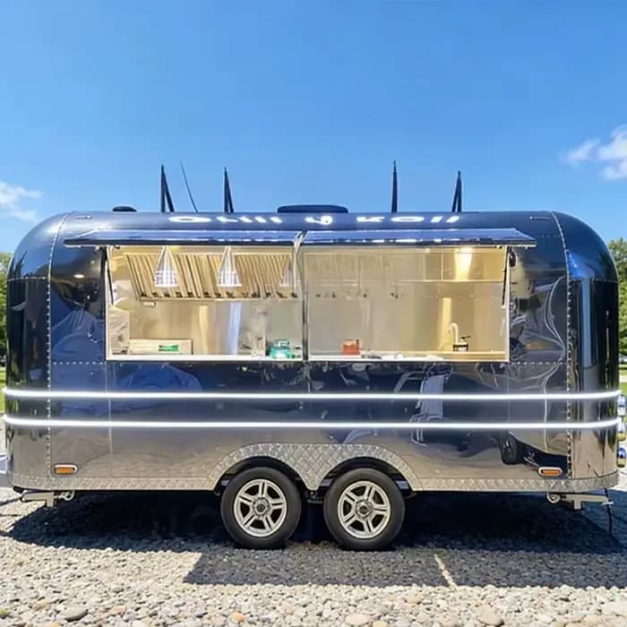 FOODLINE Chariot de vente ambulante pour snacks, structure monobloc, robuste et stable, petit équipement de stand de vente extérieur