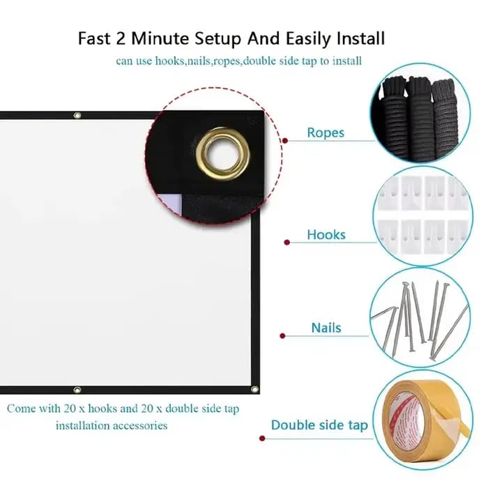 Écran de projection, écran de projection portable pliable