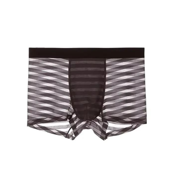 Sous-vêtements pour hommes - Caleçons droits légers en soie pour l'été, avec coins sans couture et shorts respirants et antibactériens