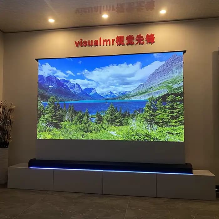 133 150 pouces nouvellement mis à niveau électrique plancher montant écran de Projection onglet-tension motorisé cinéma blanc 4K/8K pour tous les projecteurs