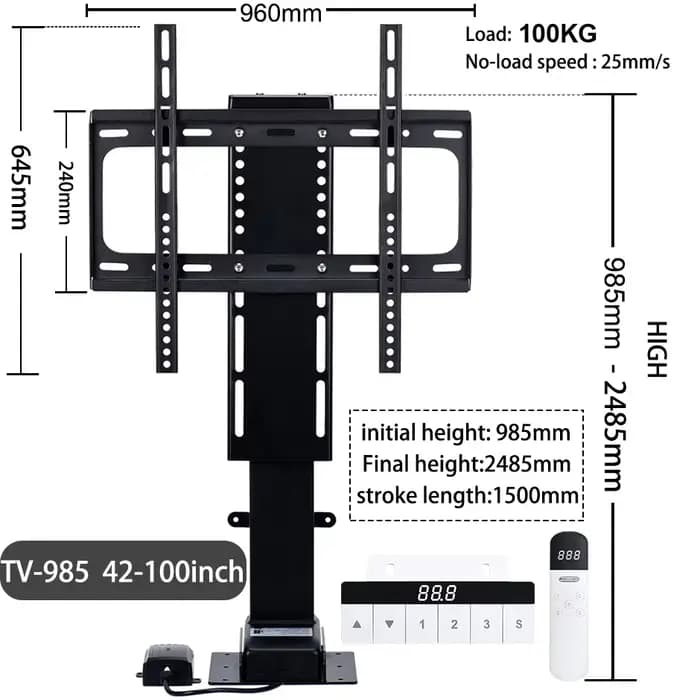 Ascenseur TV motorisé pour téléviseurs 32" ~ 100"