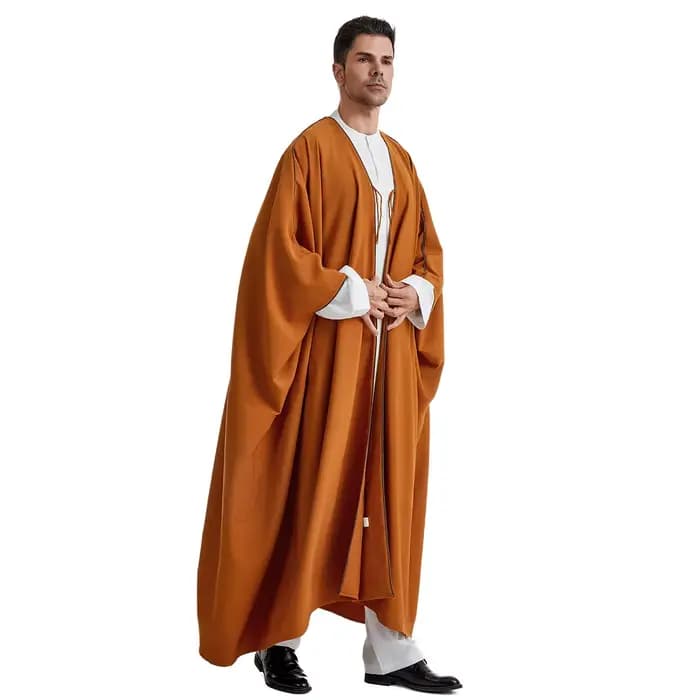 Djellaba de Ramadan pour Homme Musulman, Abaya Ouverte, Kaftan de Prière, Robe Cardigan Arabe de Turquie, Maroc, Jubba, Thobe, Islam, Dishdasha