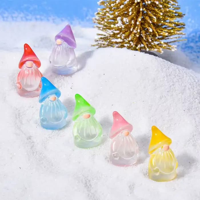6 mini-gnomes lumineux pour jardin féerique, accessoires de décoration pour micro-paysages forestiers, décoration intérieure.