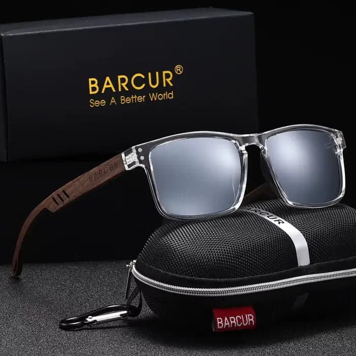 BARCUR Lunettes de soleil de style professionnel simples et confortables, classiques et polyvalentes, avec protection UV en forme de boîte