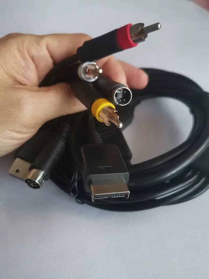 Câble AV s-vidéo multi-en 1 pour console de jeu Sega Saturn SS, DC, PS1, PS2, SNES, SDavid, N64, NGC