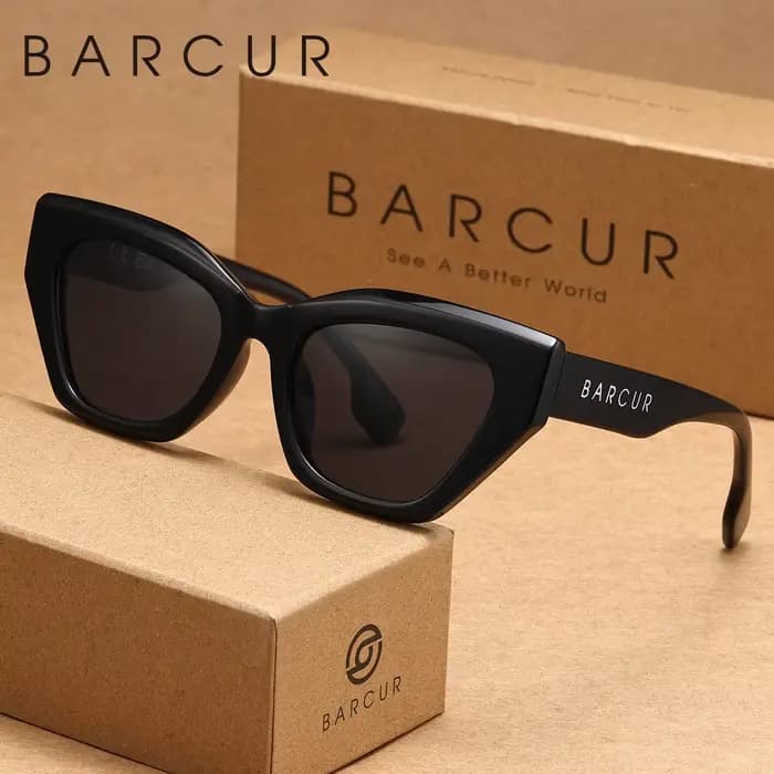BARCUR Lunettes de soleil exquises à monture œil de chat pour la pêche, la conduite, la randonnée, la protection UV, réduisant l'éblouissement, un excellent cadeau