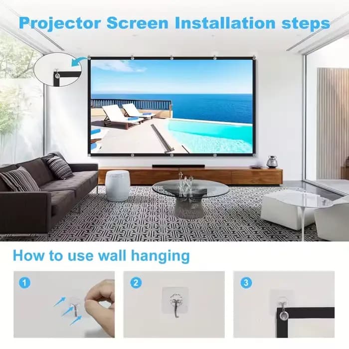 Écran de projection portable pliable 4K HD de 100