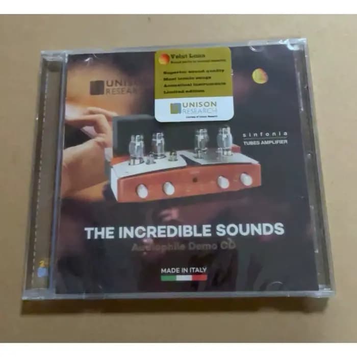 The Incredible Sounds : Compilation CD d'essai audiophile italienne, avec couverture d'amplificateur