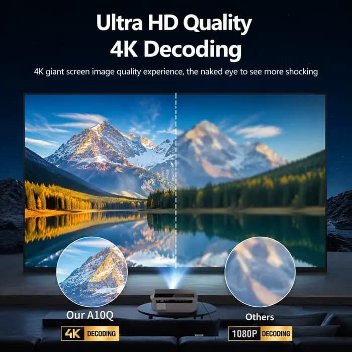 Projecteur 4K 3800 ANSI Android Smart TV avec mise au point automatique