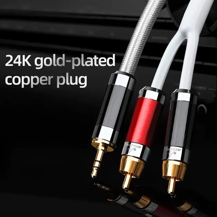 Câble audio HiFi 3.5 vers 2RCA pour home cinéma