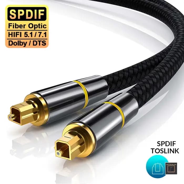 Câble audio optique numérique premium Toslink/SPDIF Coaxial - Dolby Digital/DTS 5.1 pour barre de son