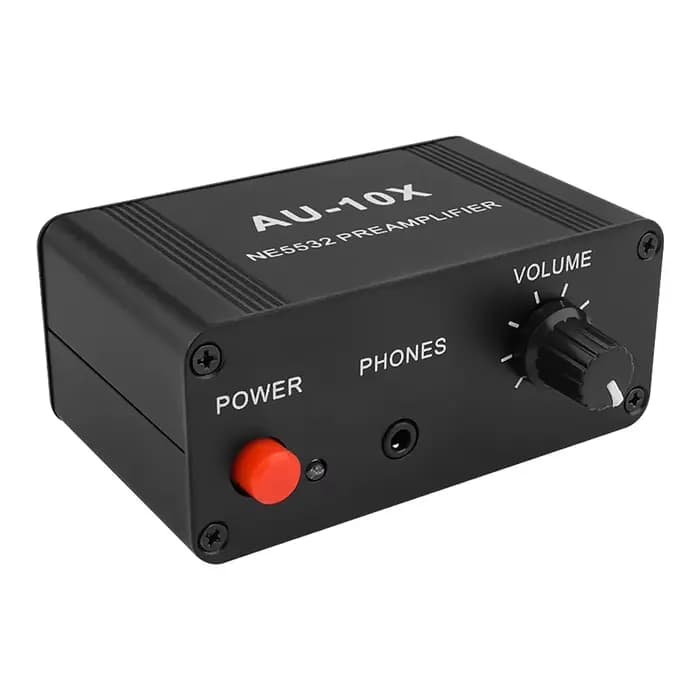 Préamplificateur de signal audio AU-10X NE5532, carte préampli pour casque, gain 20 dB, RCA 3,5 mm, contrôle du volume, contrôle du tonalité, DC 12V
