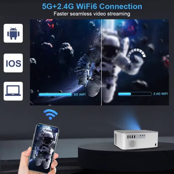 Mini projecteur portable ThundeaL TD92 Pro FHD 1080P Full HD Beam 4K Vidéo WiFi