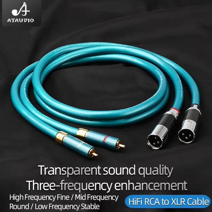 ATAUDIO Câble audio RCA vers XLR HiFi 8N OCC 2RCA mâle
