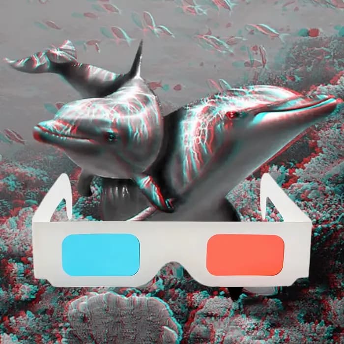 Lunettes 3D universelles en carton rouge et bleu