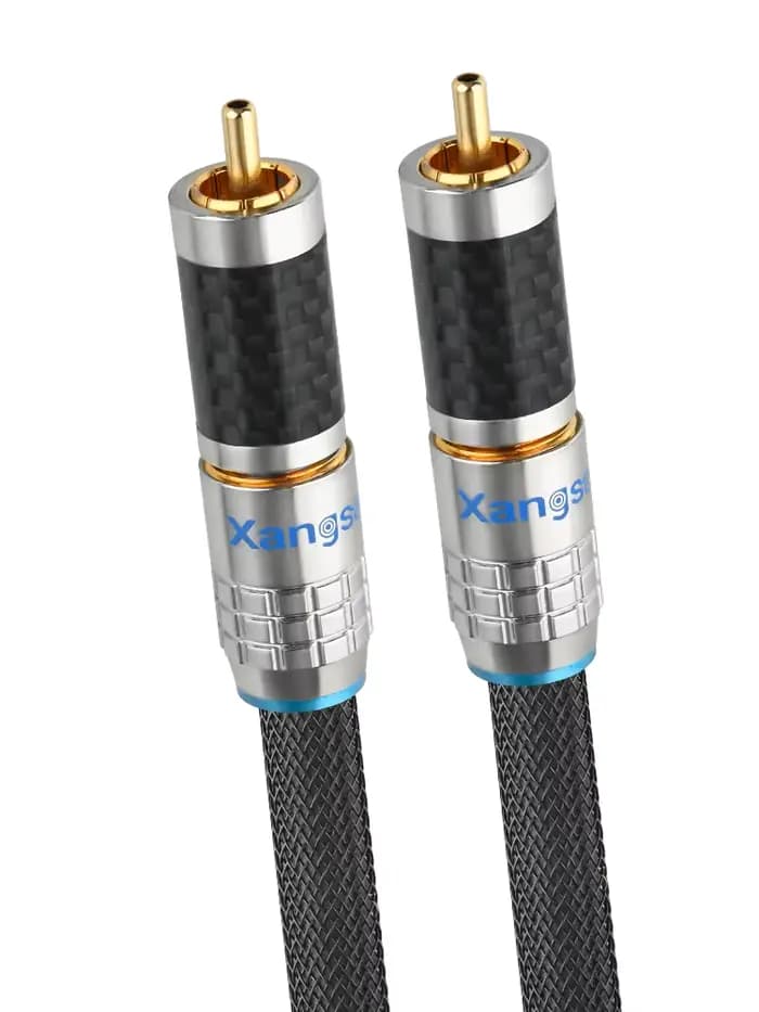 Xangsane 3.7mm 2 OCC plaqué argent coaxial 75 ohm décodeur audio numérique SPDIF caisson de basses R