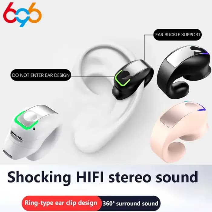 Casque avec Microphone Bluetooth 5.3 pince d'oreille