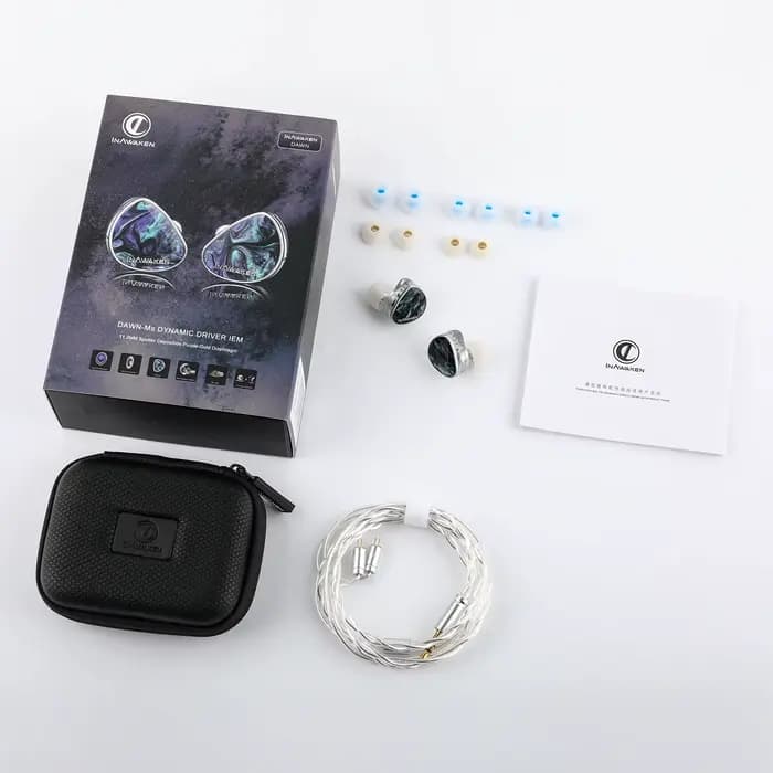 INAWAKEN DAWN Ms IEM casque pilote dynamique à diaphragme violet-or avec câble blindé OFC pour musiciens audiophiles