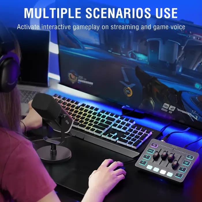 Ensemble audio de jeu, microphone/centre commercial/casque pour streaming