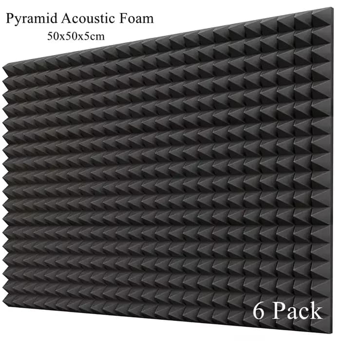 Paquet de 6 50x50x5cm Studio pyramide mousse acoustique insonorisée