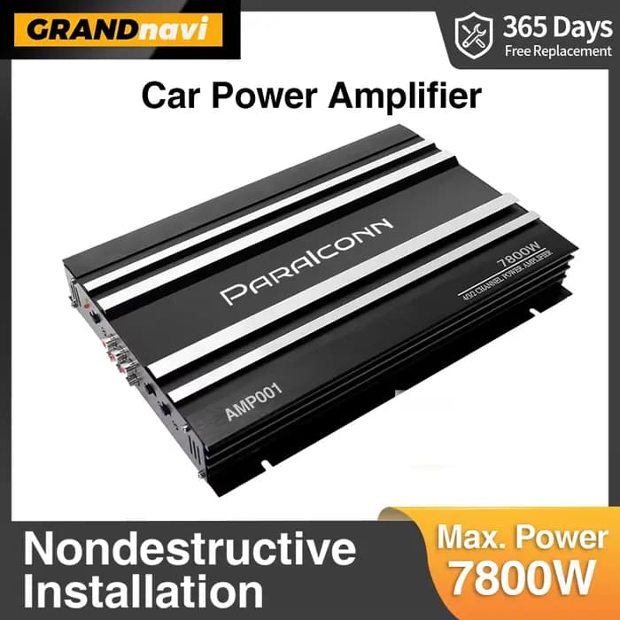 Grandnavi amplificateur de puissance de voiture stéréo numérique 4 canaux pontable amplificateur de