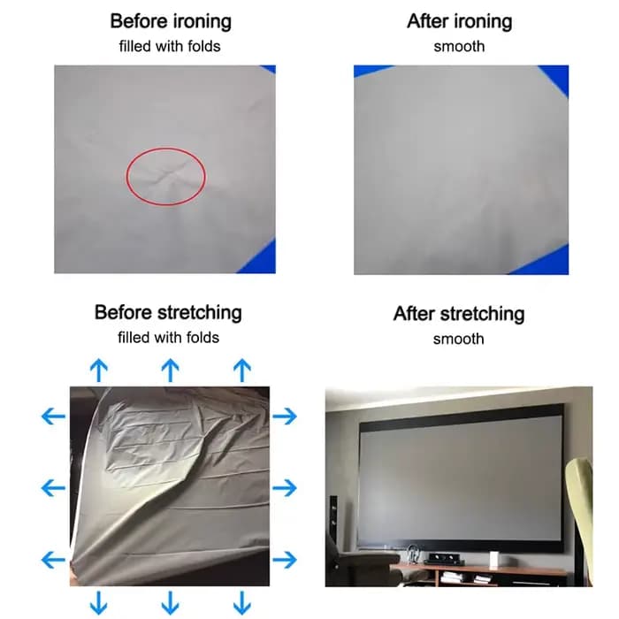 Écran de projection portable en tissu réfléchissant
