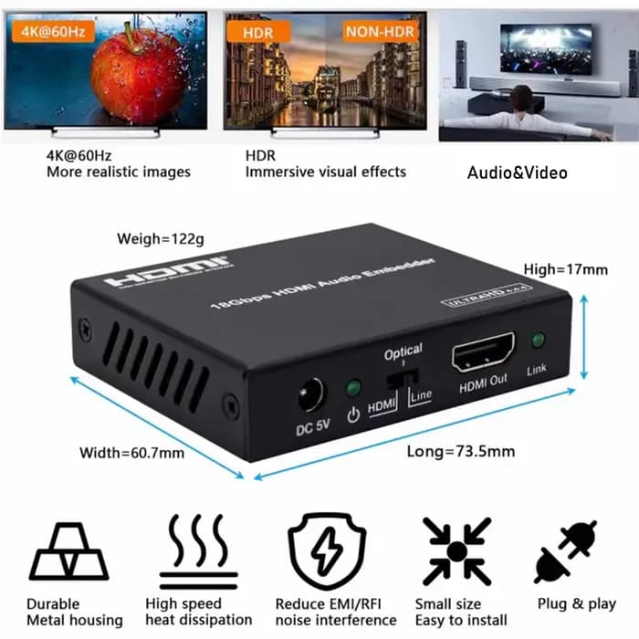 Encastreur audio HDMI 2.0