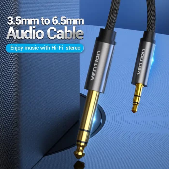 Vention – adaptateur de câble auxiliaire Audio 6.5 à 3.5 Jack, pour haut-parleur, amplificateur de guitare, TRS, 3.5mm à 6.5mm
