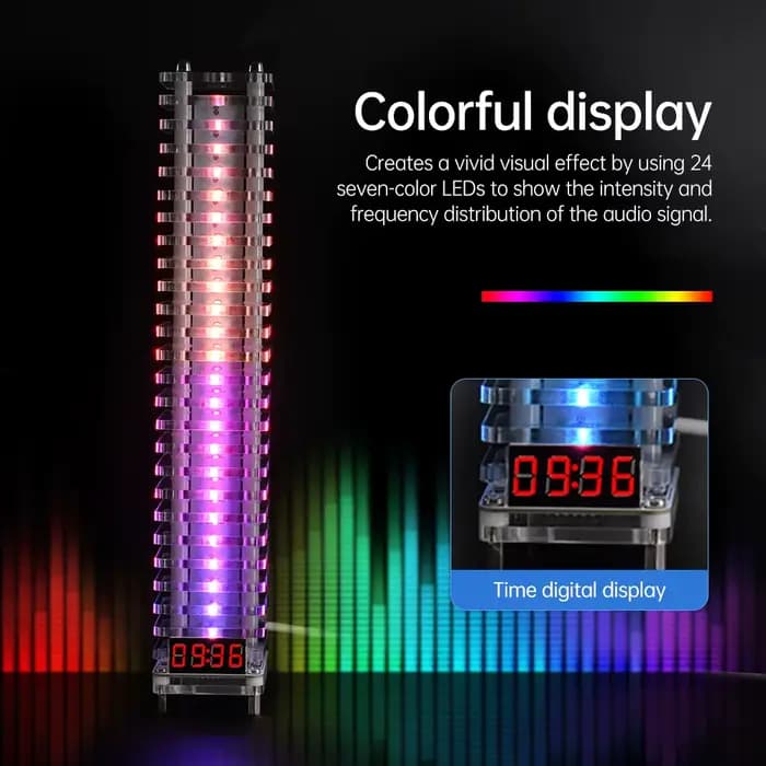 Voix Contrôlée Audio Niveau Tour Électronique Cristal Colonne Production Kit De Soudage Voix Contrôlée Musique Spectre DIY Spectre