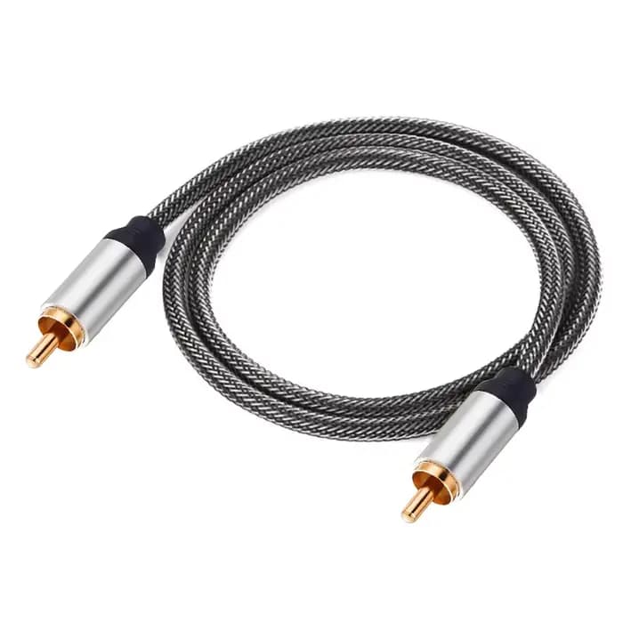 Câble Audio Coaxial numérique S/PDIF RCA mâle vers RCA mâle, cordon plaqué or et tressé pour Home ci
