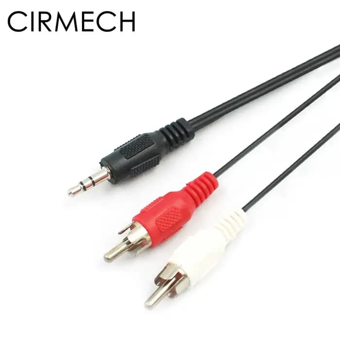 Câble audio CIRMECH 3,5 mm vers 2 RCA, câble jack RCA, 2 RCA mâles vers 3,5 mâles, câble auxiliaire