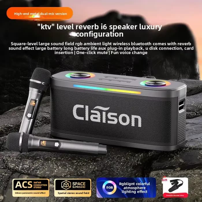 Enceinte Bluetooth portable sans fil MW Audio avec micro karaoké et basses puissantes pour la maison