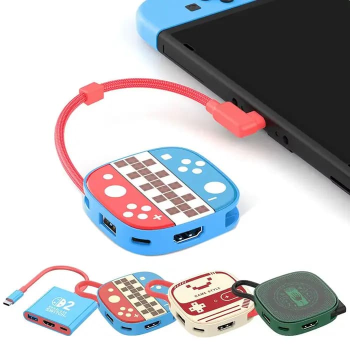 Switch 2 Dock pour Station d'accueil Switch 2 TV avec Port USB 3.0 4K HDMI 2.0 et adaptateur USB-C vers HDMI de chargement PD