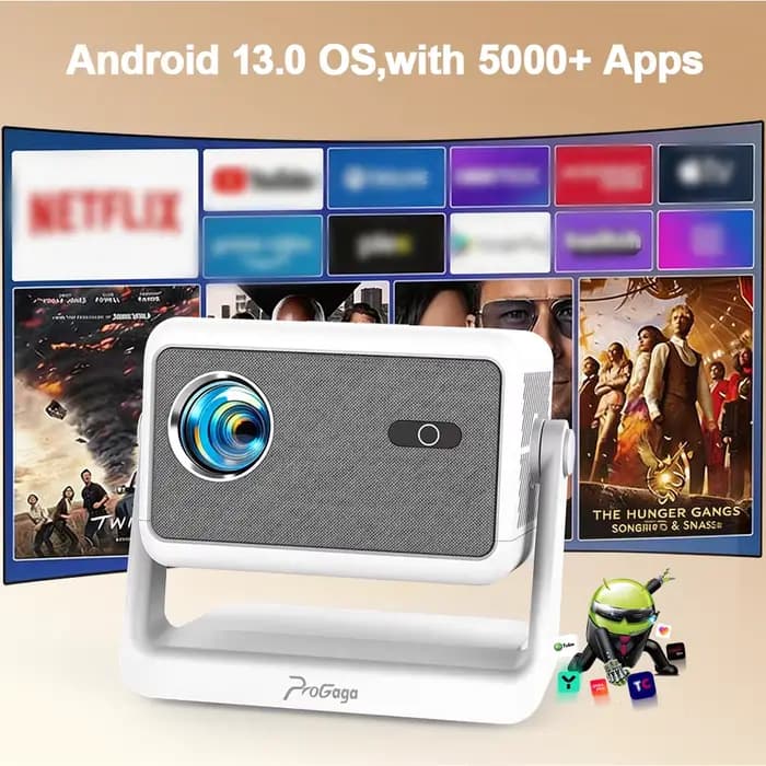Projecteur PROGAGA PG370 MAX HD 1080P 4K Android