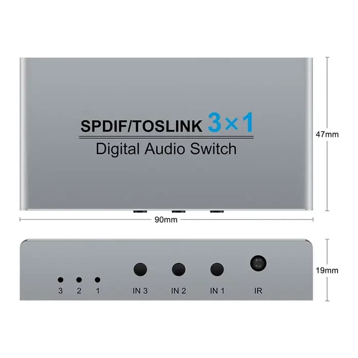 Répartiteur Audio numérique à Fiber optique, 3 entrées et sorties, contrôle intelligent infrarouge 3