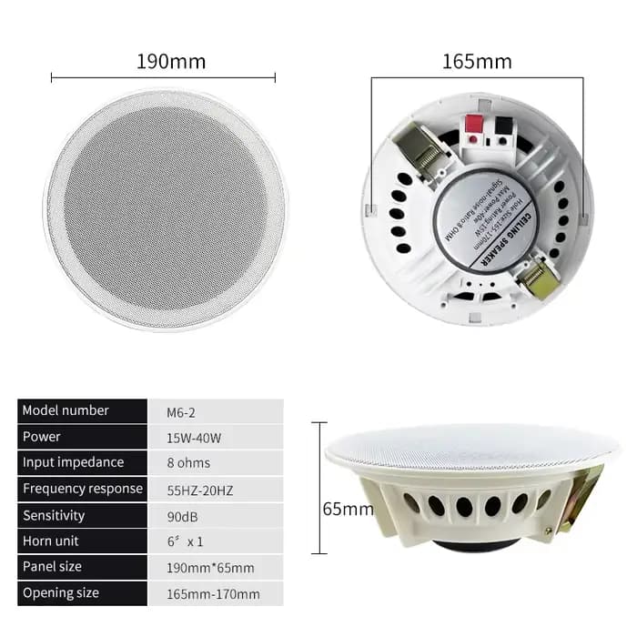 Hautréusdomestiques M6-2 haut-parleurs audio de plafond pour systèmes