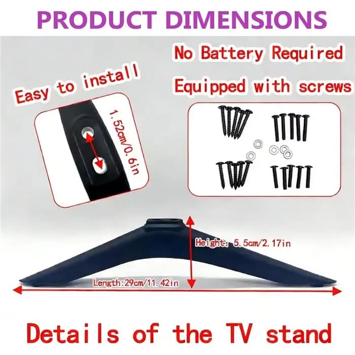 B03B- Pour téléviseurs Hisense 40" 43" 49" 50" 55" 65" - Support TV compatible avec kit de vis - Pieds de téléviseur