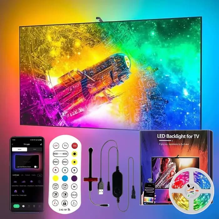 Rétro-éclairage Led pour télévision intelligente, avec caméra, 5V, Usb, Rgbic, écran de télévision s