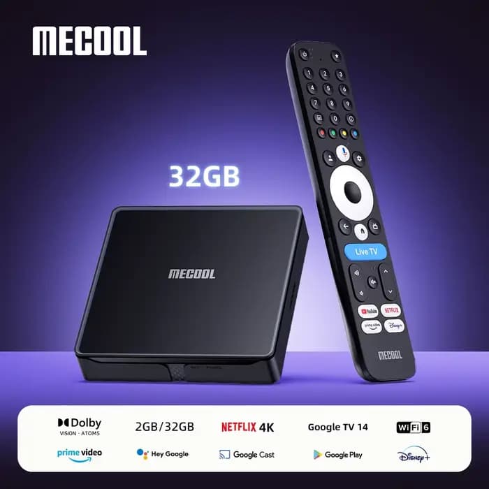 MECOOL Nouvelle Box TV Android MEon1 4K 32GB Netflix Dolby Vision Amlogic Pour Jeux Vidéo à Domicile Version Globale